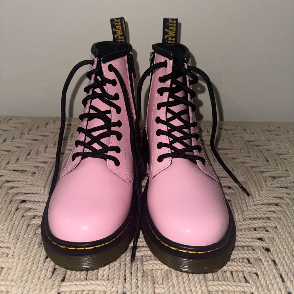 Dr. Martens 1460 Size 3 Pale Pink Leather Lace-Up/Zip Ankle Boots - NWT